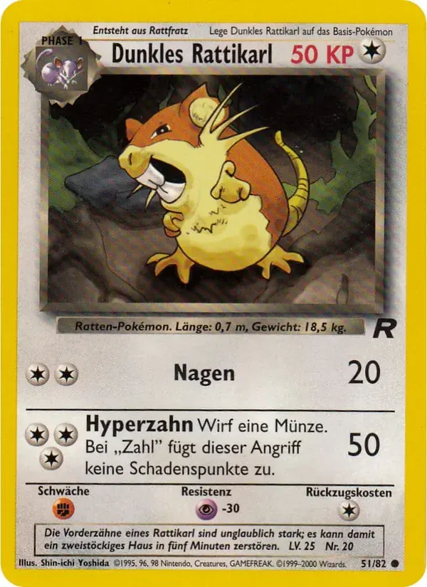 Dunkles Rattikarl — Team Rocket 51 German Pokémon card