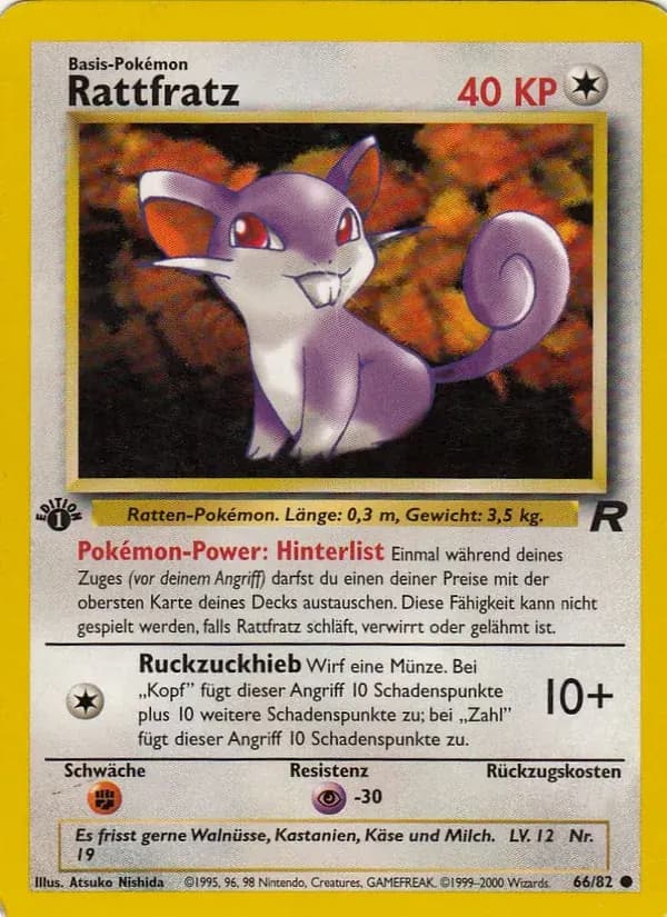 Rattfratz — Team Rocket 66 German Pokémon card