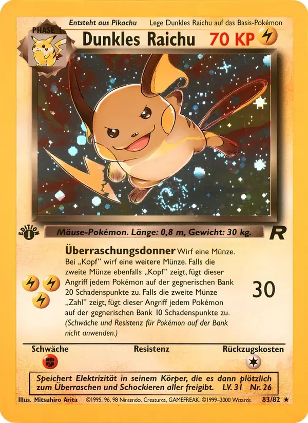 Dunkles Raichu — Team Rocket 83 German Pokémon card