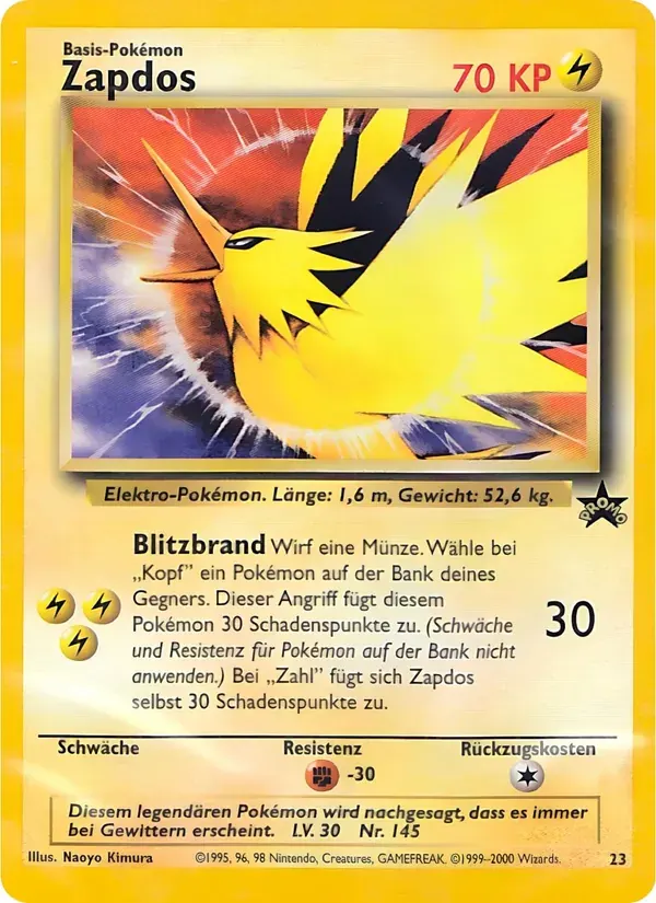 Zapdos — Wizards Black Star Promos 23 German Pokémon card