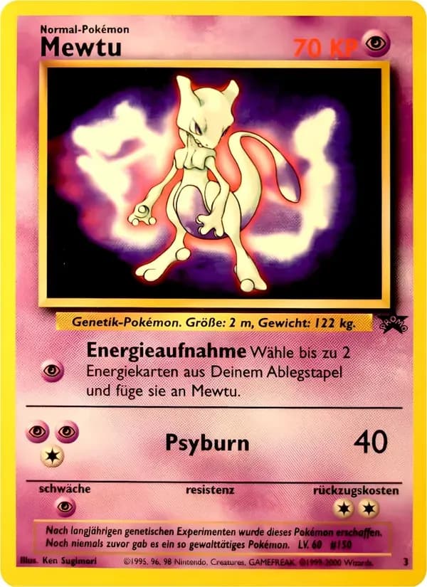 Mewtu — Wizards Black Star Promos 3 German Pokémon card