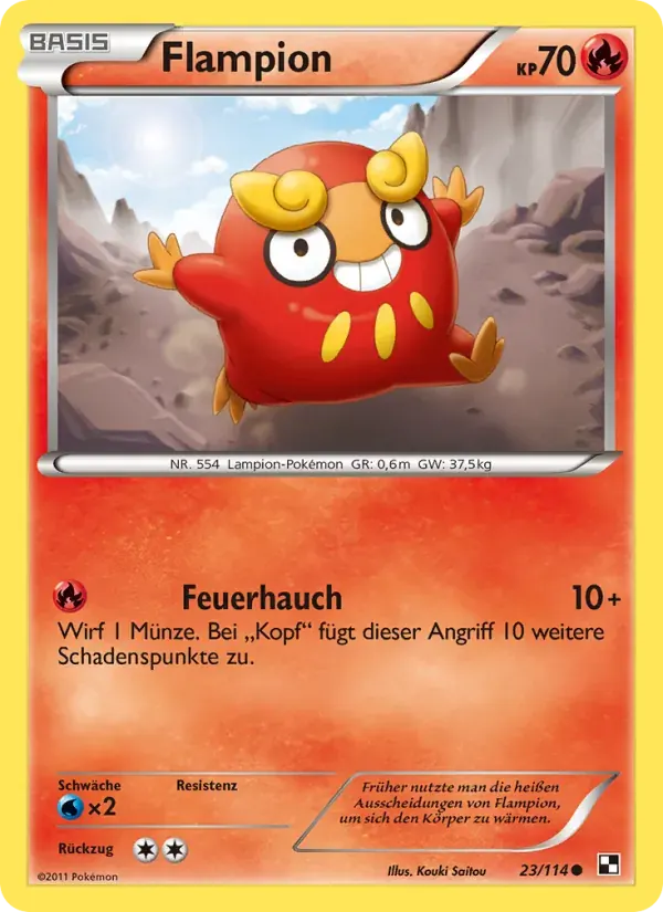 Flampion — Schwarz & Weiß 23 German Pokémon card