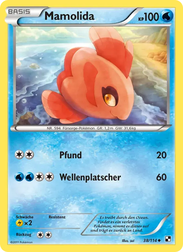 Mamolida — Schwarz & Weiß 38 German Pokémon card