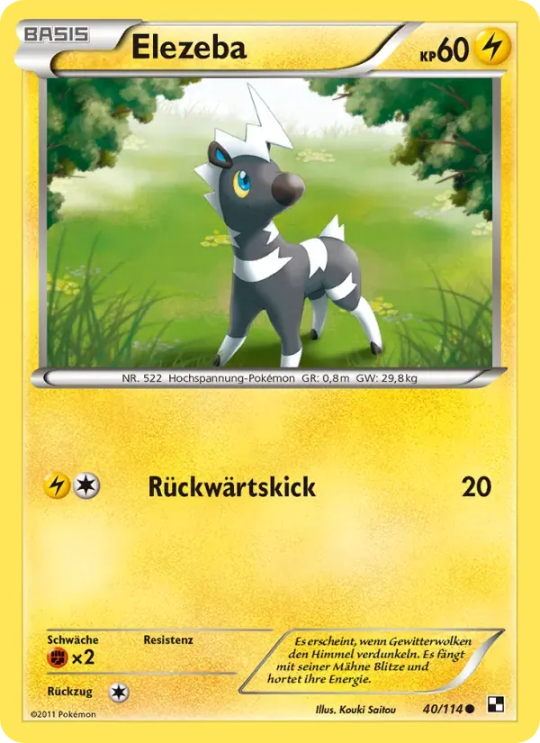 Elezeba — Schwarz & Weiß 40 German Pokémon card