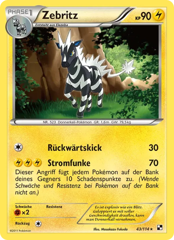 Zebritz — Schwarz & Weiß 43 German Pokémon card