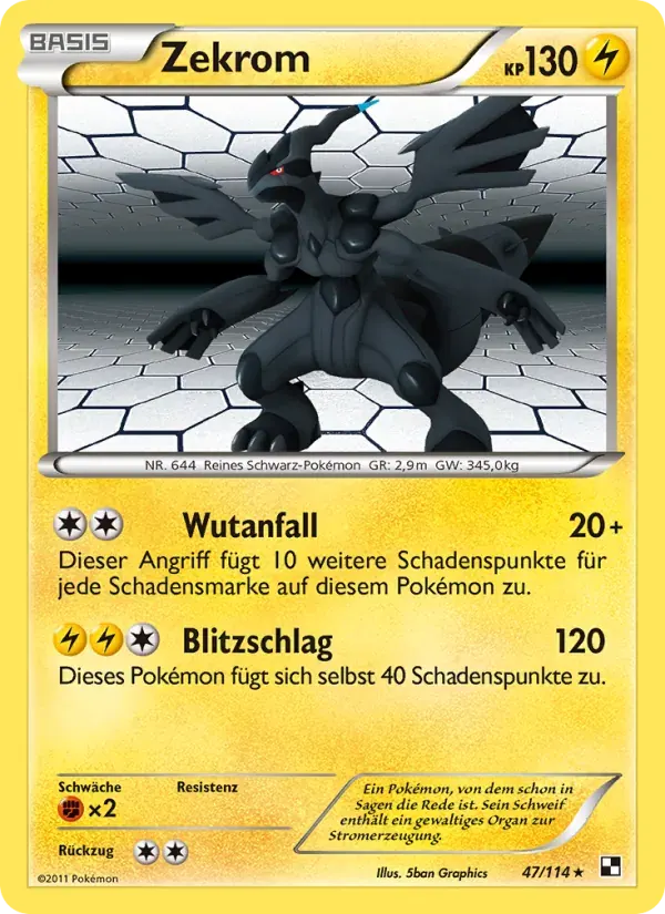 Zekrom — Schwarz & Weiß 47 German Pokémon card