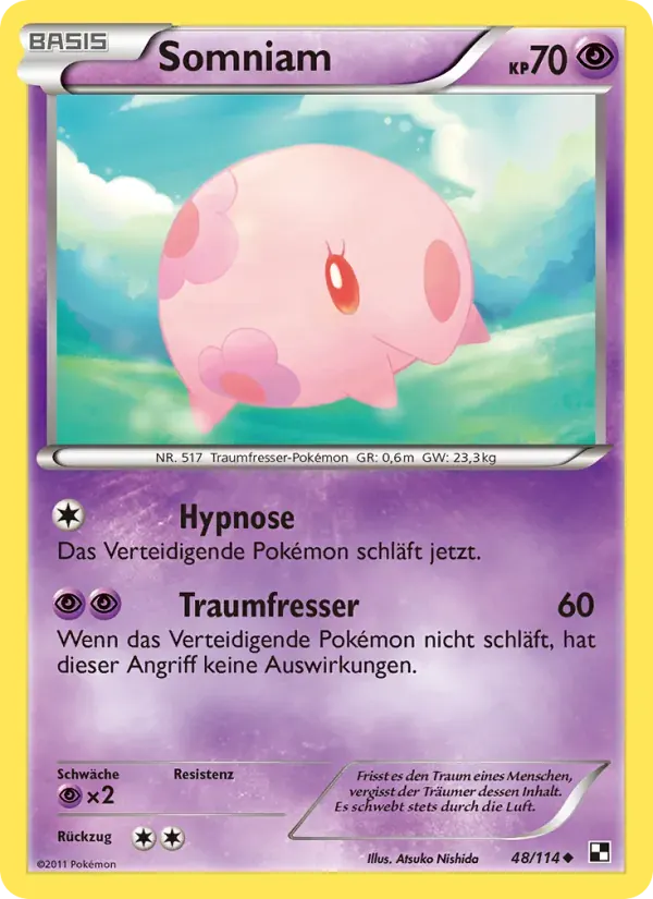 Somniam — Schwarz & Weiß 48 German Pokémon card