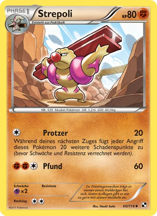 Strepoli — Schwarz & Weiß 60 German Pokémon card