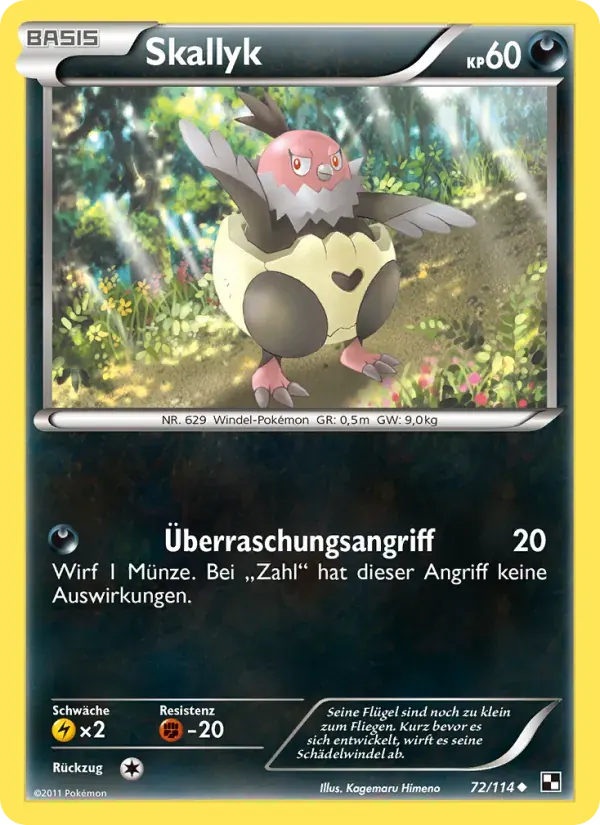 Skallyk — Schwarz & Weiß 72 German Pokémon card