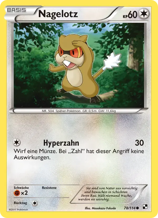 Nagelotz — Schwarz & Weiß 78 German Pokémon card