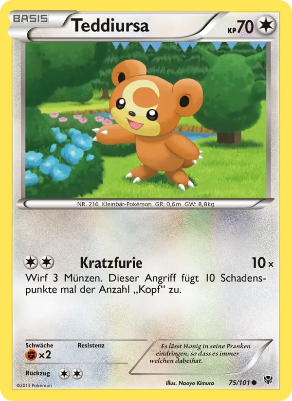 Teddiursa — Plasma-Blaster 75 German Pokémon card