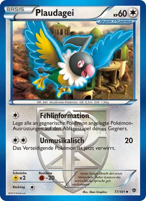 Plaudagei — Plasma-Blaster 77 German Pokémon card