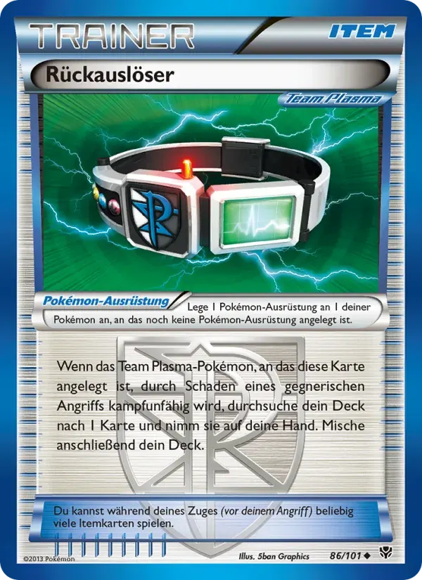 Rückauslöser — Plasma-Blaster 86 German Pokémon card