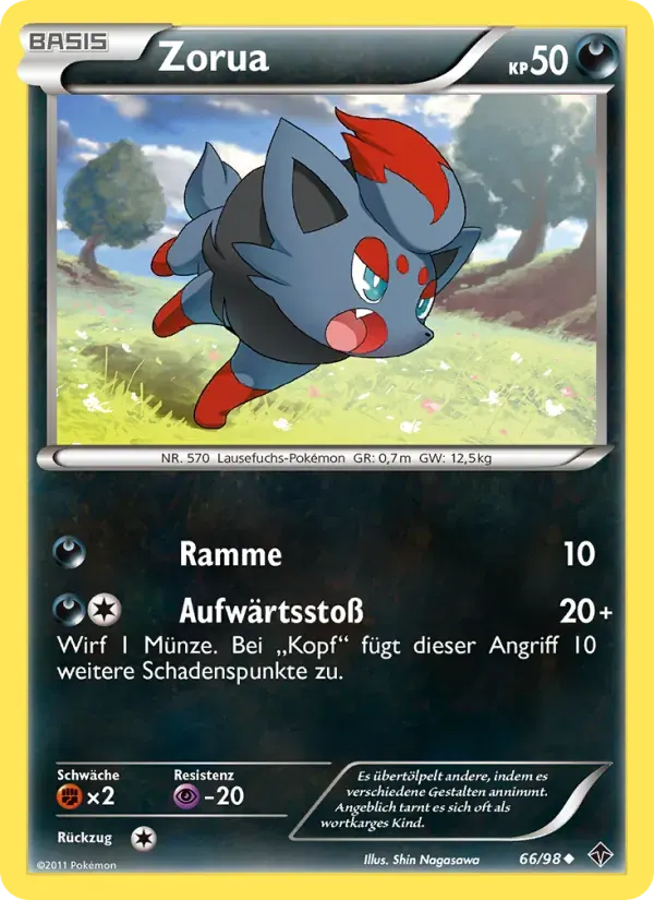 Zorua — Aufstreben der Mächtigen 66 German Pokémon card