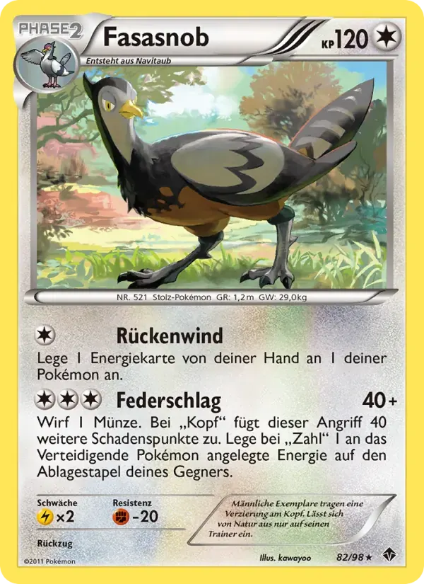 Fasasnob — Aufstreben der Mächtigen 82 German Pokémon card