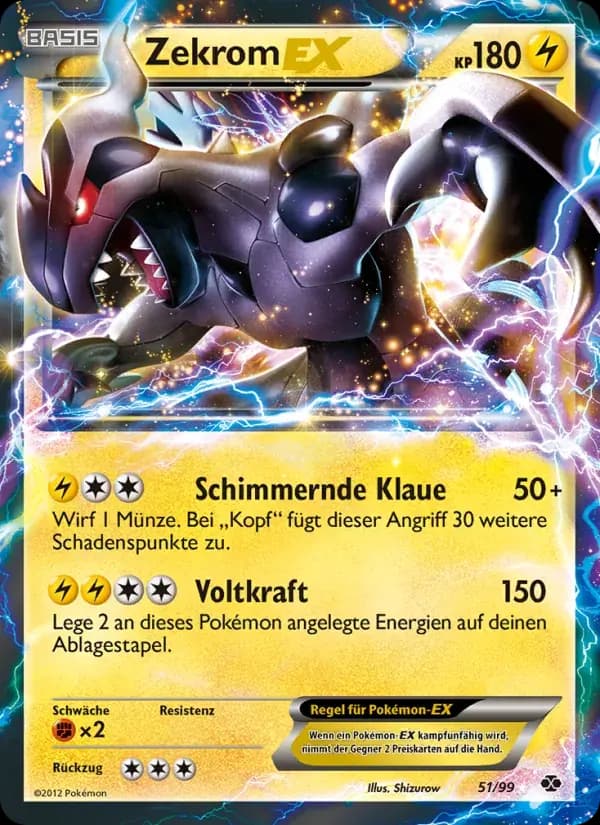 Zekrom-EX — Kommende Schicksale 51 German Pokémon card