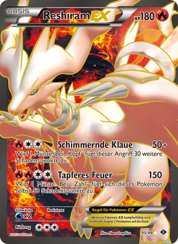 Reshiram-EX — Kommende Schicksale 95 German Pokémon card