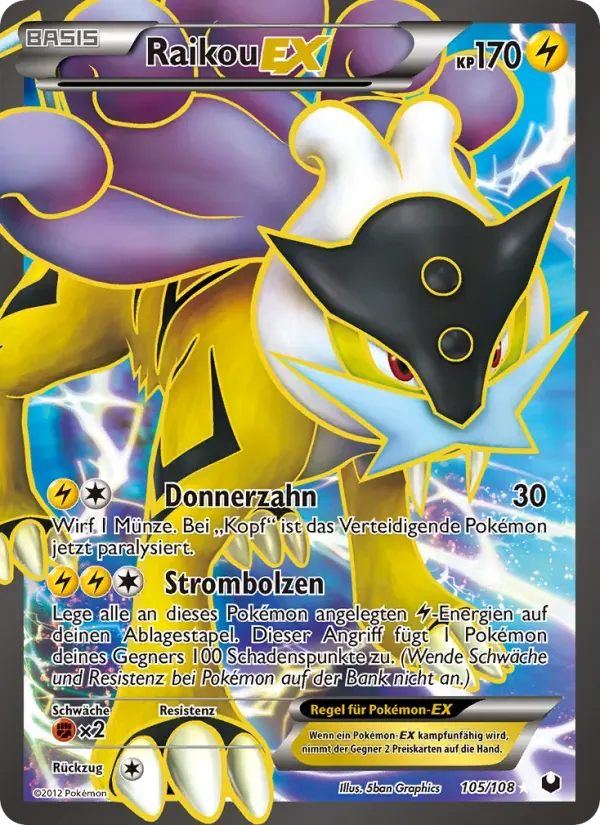 Raikou-EX — Erforscher der Finsternis 105 German Pokémon card