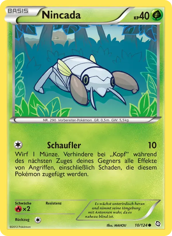 Nincada — Hoheit der Drachen 10 German Pokémon card