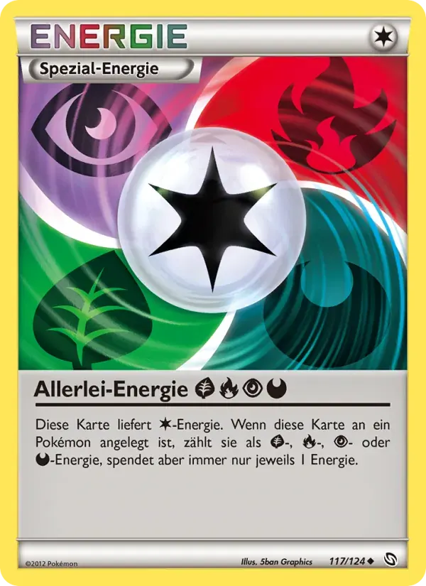Allerlei-Energie GrassFirePsychicDarkness — Hoheit der Drachen 117 German Pokémon card