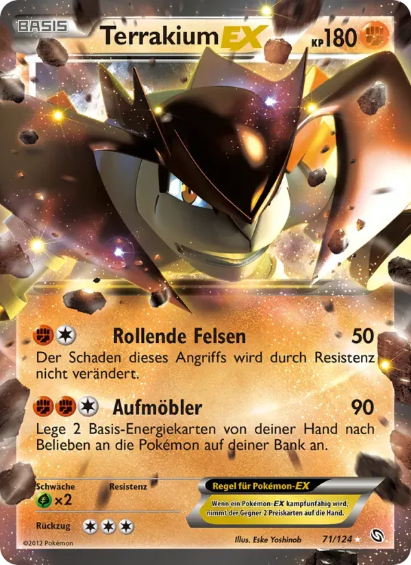 Terrakium-EX — Hoheit der Drachen 71 German Pokémon card