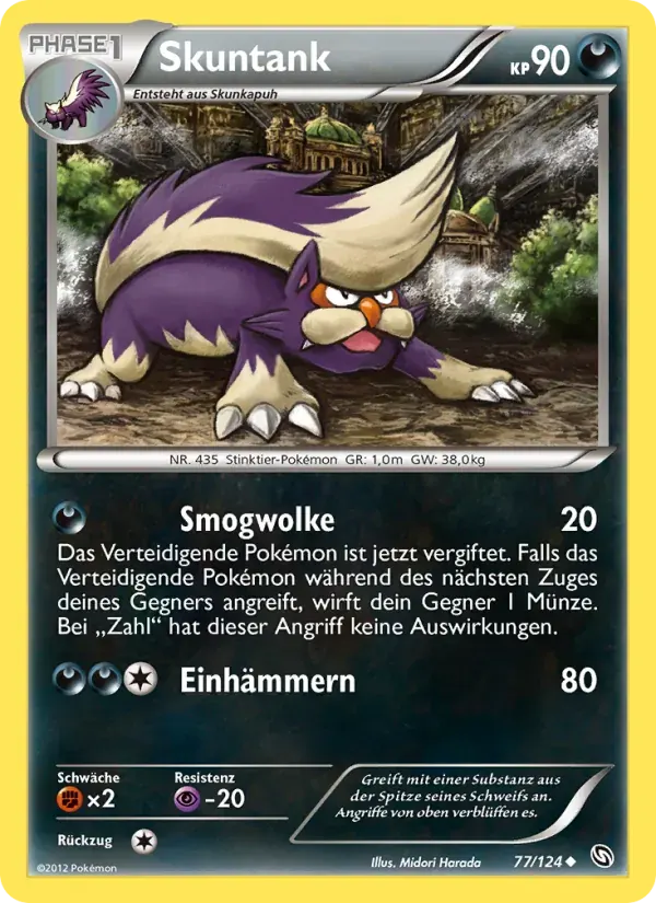 Skuntank — Hoheit der Drachen 77 German Pokémon card