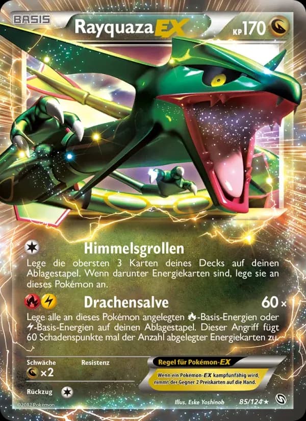Rayquaza-EX — Hoheit der Drachen 85 German Pokémon card