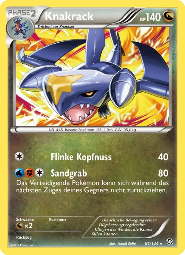 Knakrack — Hoheit der Drachen 91 German Pokémon card