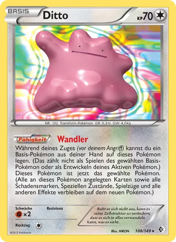 Ditto — Überschrittene Schwellen 108 German Pokémon card