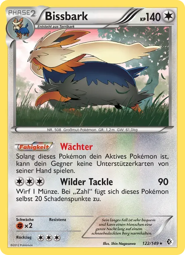 Bissbark — Überschrittene Schwellen 122 German Pokémon card