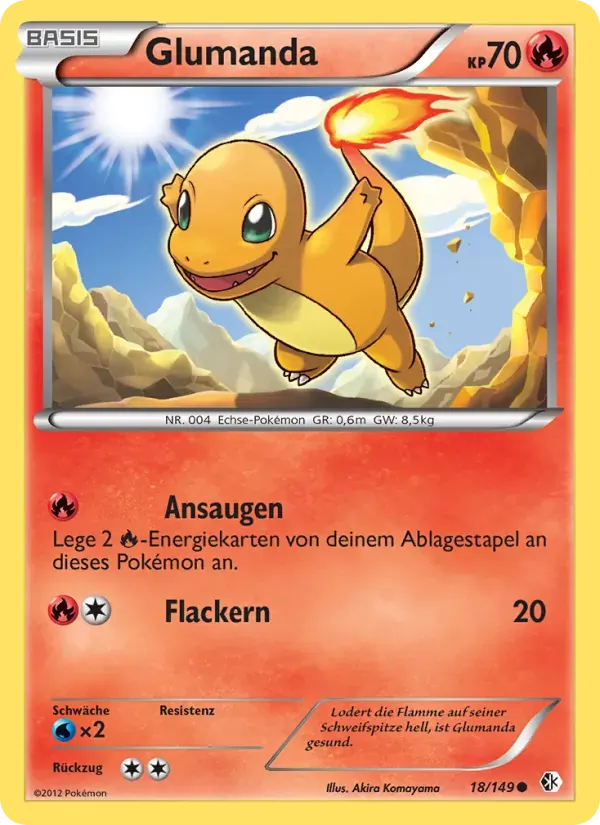 Glumanda — Überschrittene Schwellen 18 German Pokémon card