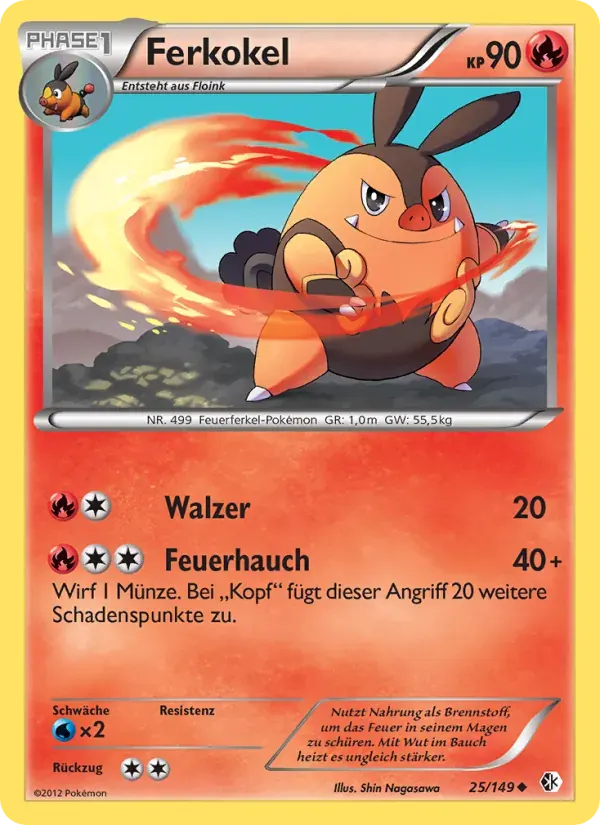 Ferkokel — Überschrittene Schwellen 25 German Pokémon card