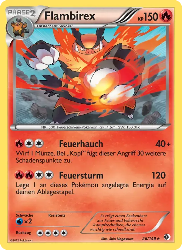 Flambirex — Überschrittene Schwellen 26 German Pokémon card