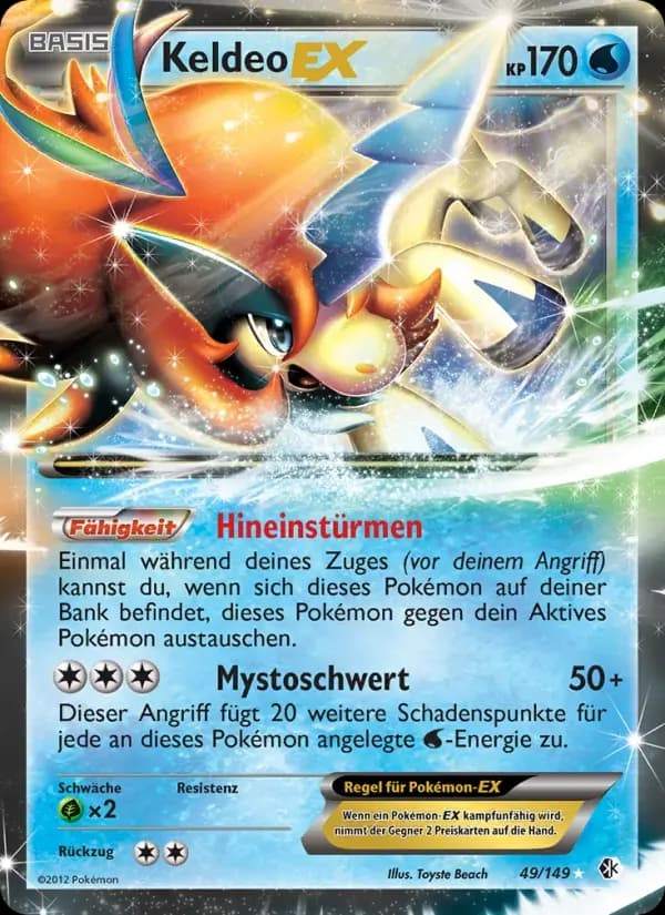 Keldeo-EX — Überschrittene Schwellen 49 German Pokémon card