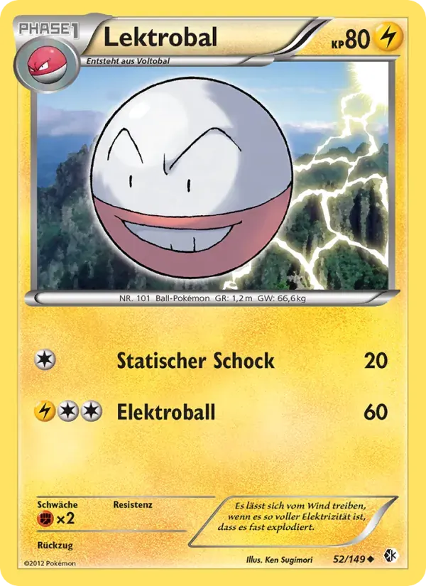 Lektrobal — Überschrittene Schwellen 52 German Pokémon card