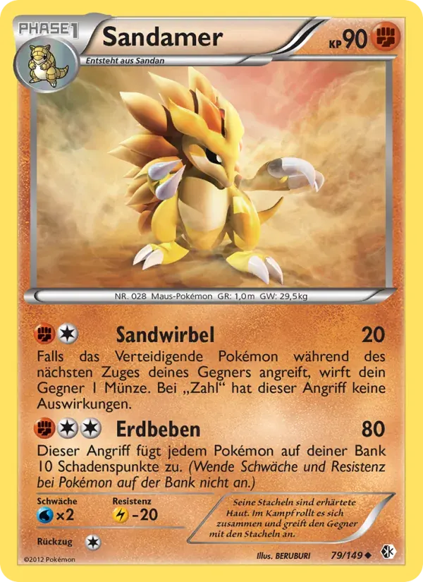 Sandamer — Überschrittene Schwellen 79 German Pokémon card
