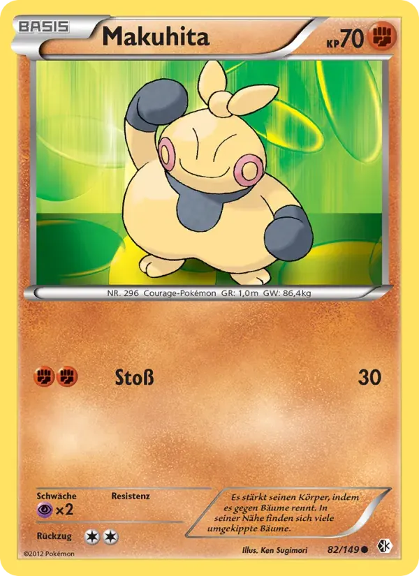 Makuhita — Überschrittene Schwellen 82 German Pokémon card