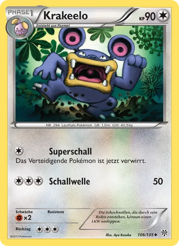 Krakeelo — Plasma-Sturm 106 German Pokémon card