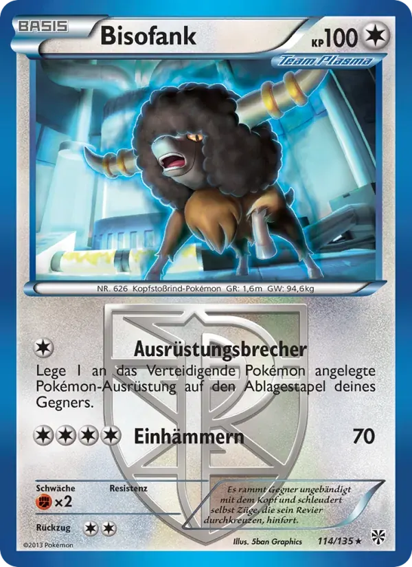 Bisofank — Plasma-Sturm 114 German Pokémon card