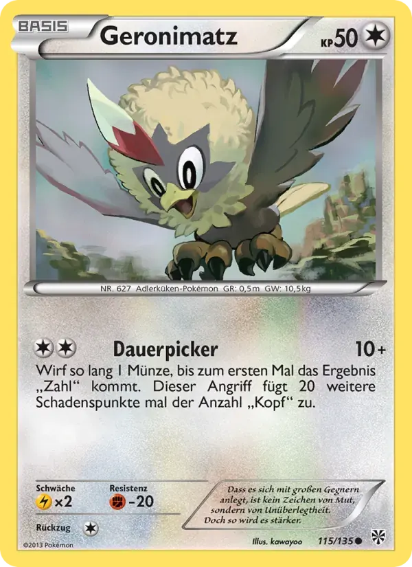 Geronimatz — Plasma-Sturm 115 German Pokémon card