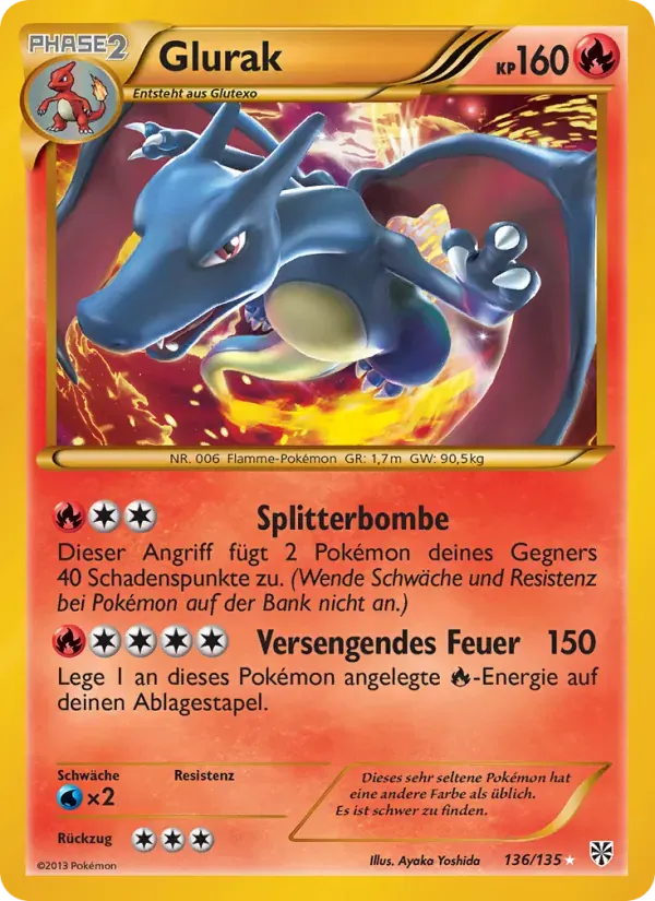 Glurak — Plasma-Sturm 136 German Pokémon card
