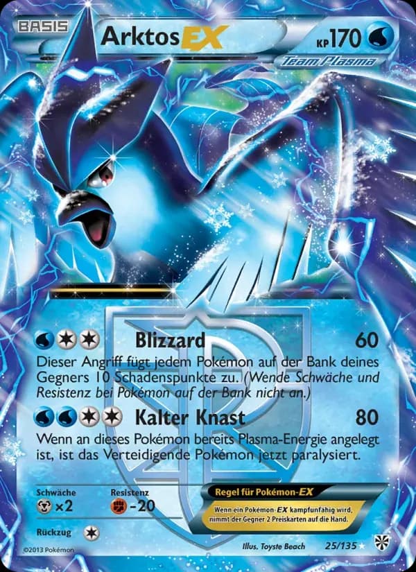 Arktos-EX — Plasma-Sturm 25 German Pokémon card