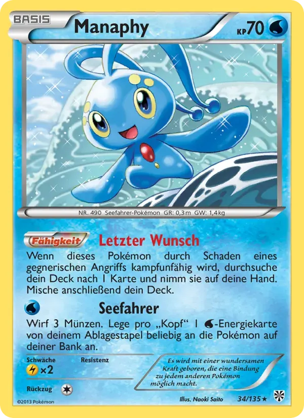 Manaphy — Plasma-Sturm 34 German Pokémon card