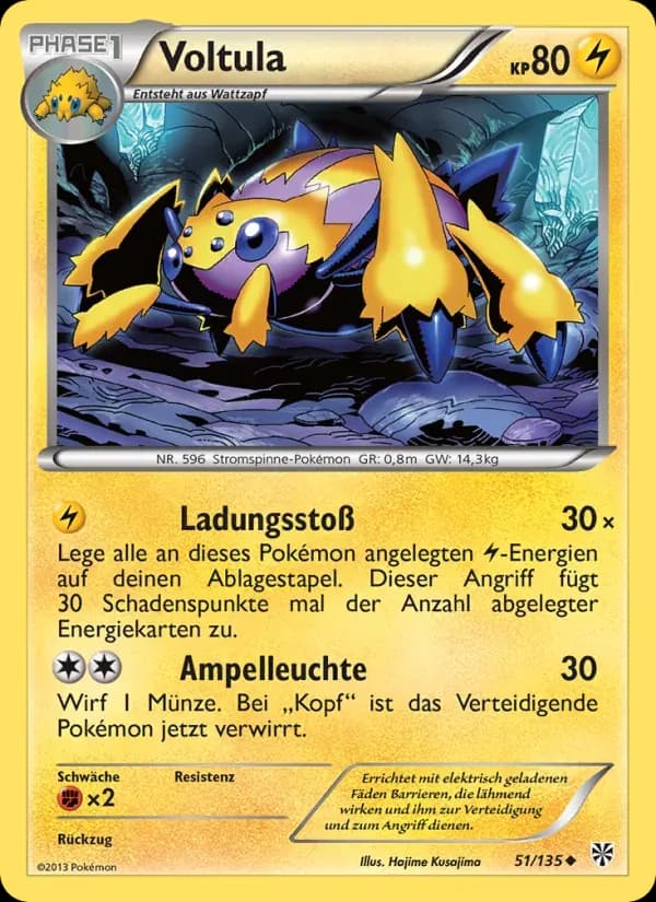 Voltula — Plasma-Sturm 51 German Pokémon card