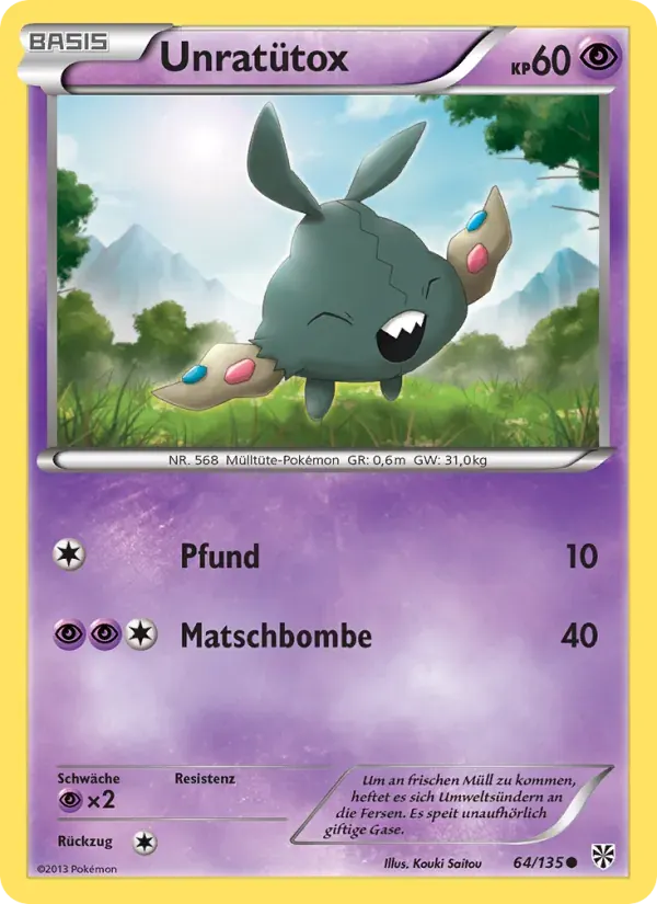 Unratütox — Plasma-Sturm 64 German Pokémon card