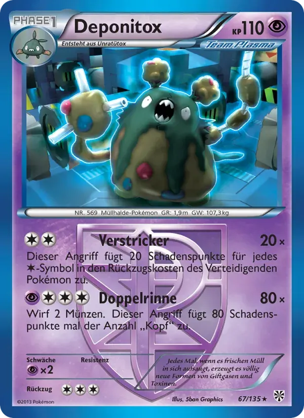 Deponitox — Plasma-Sturm 67 German Pokémon card