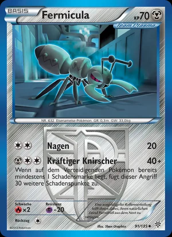 Fermicula — Plasma-Sturm 91 German Pokémon card