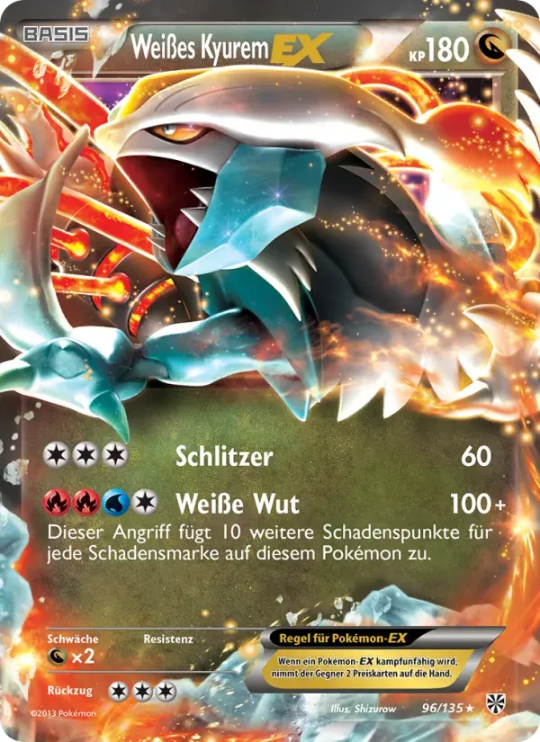 Weißes Kyurem-EX — Plasma-Sturm 96 German Pokémon card