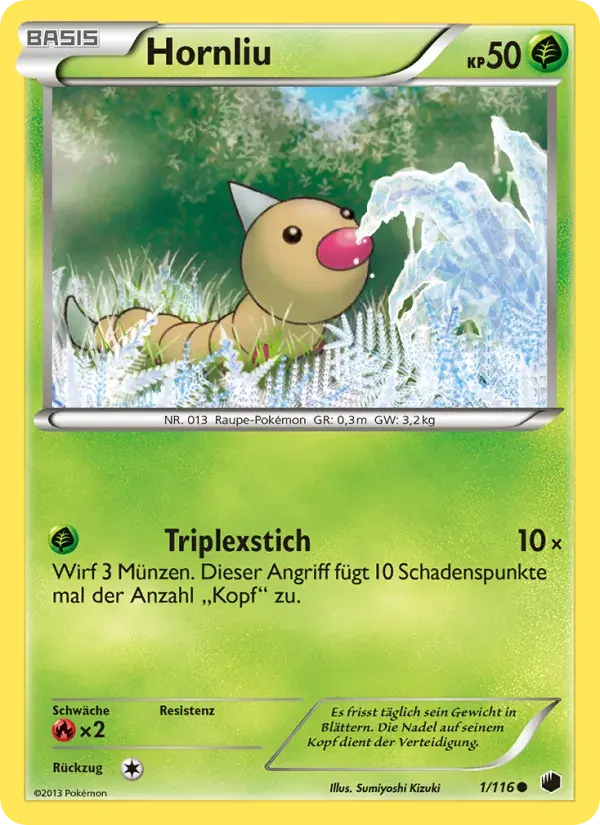 Hornliu — Plasma-Frost 1 German Pokémon card