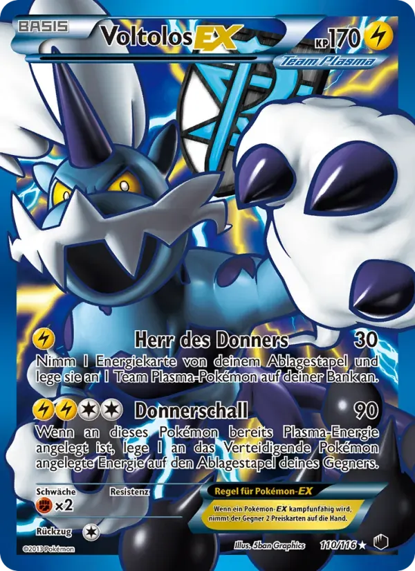 Voltolos-EX — Plasma-Frost 110 German Pokémon card